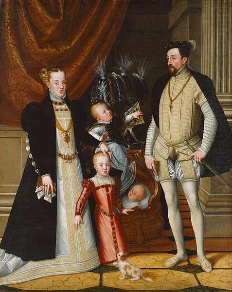 Holy Roman Emperor Maximilian II. of Austria and his wife Infanta Maria of Spain with their children, Giuseppe Arcimboldo